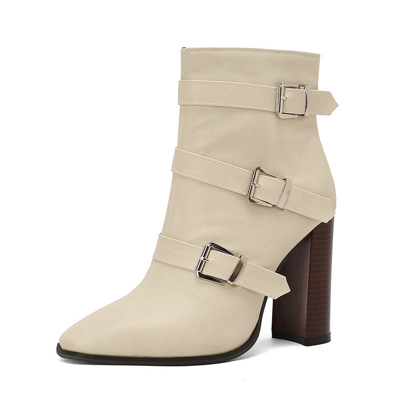 Harper Belt Buckle Booties - Black