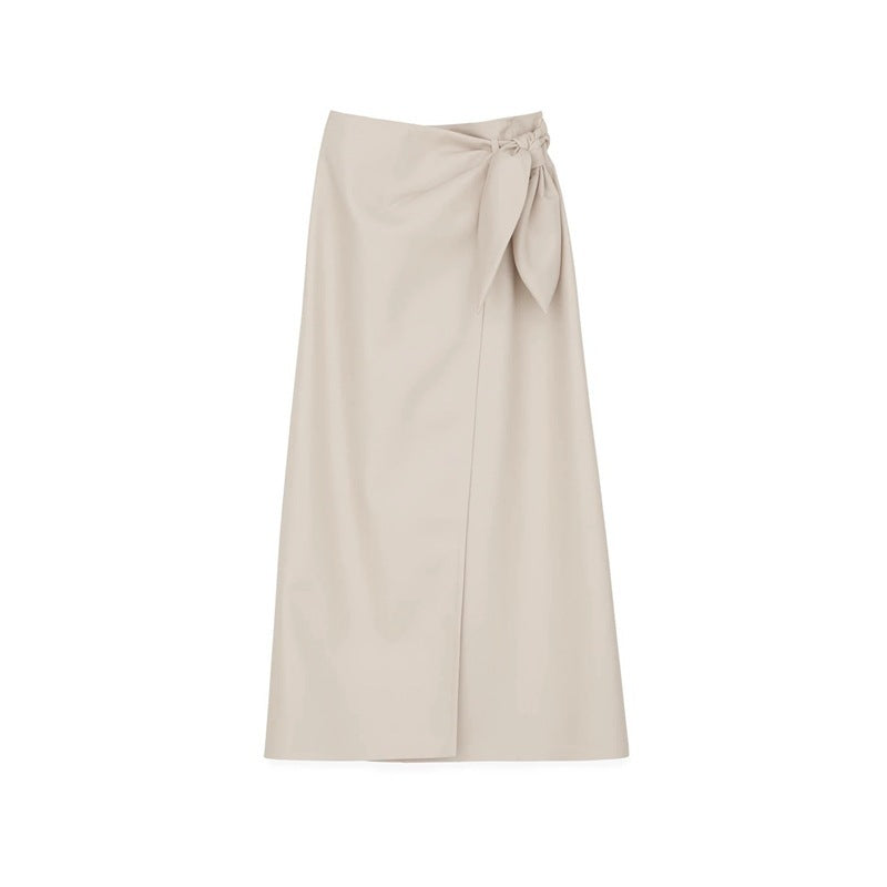 Nina leather A-line skirt