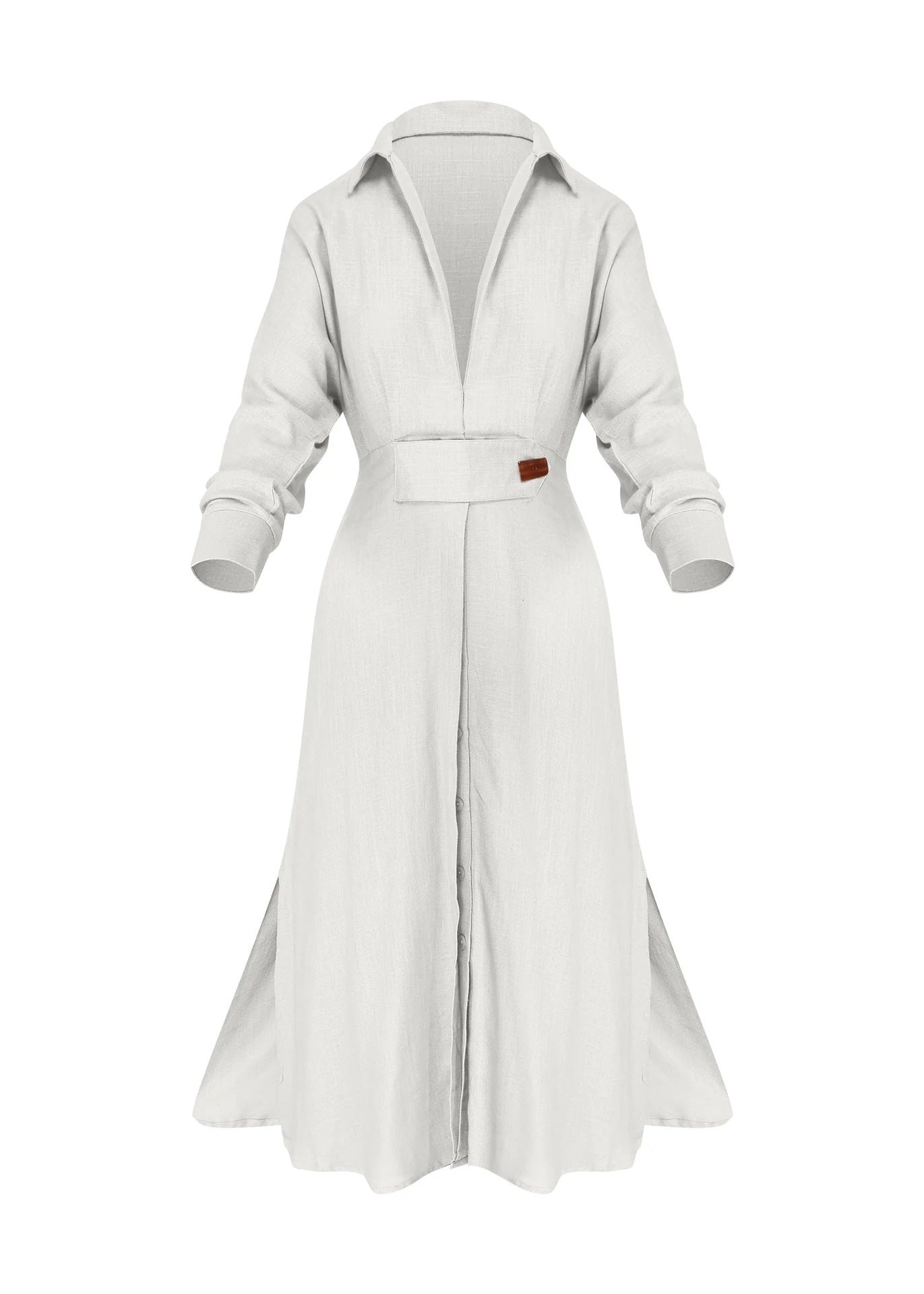 Maison Vivant V-neck Long Sleeve Lapel Long Dress