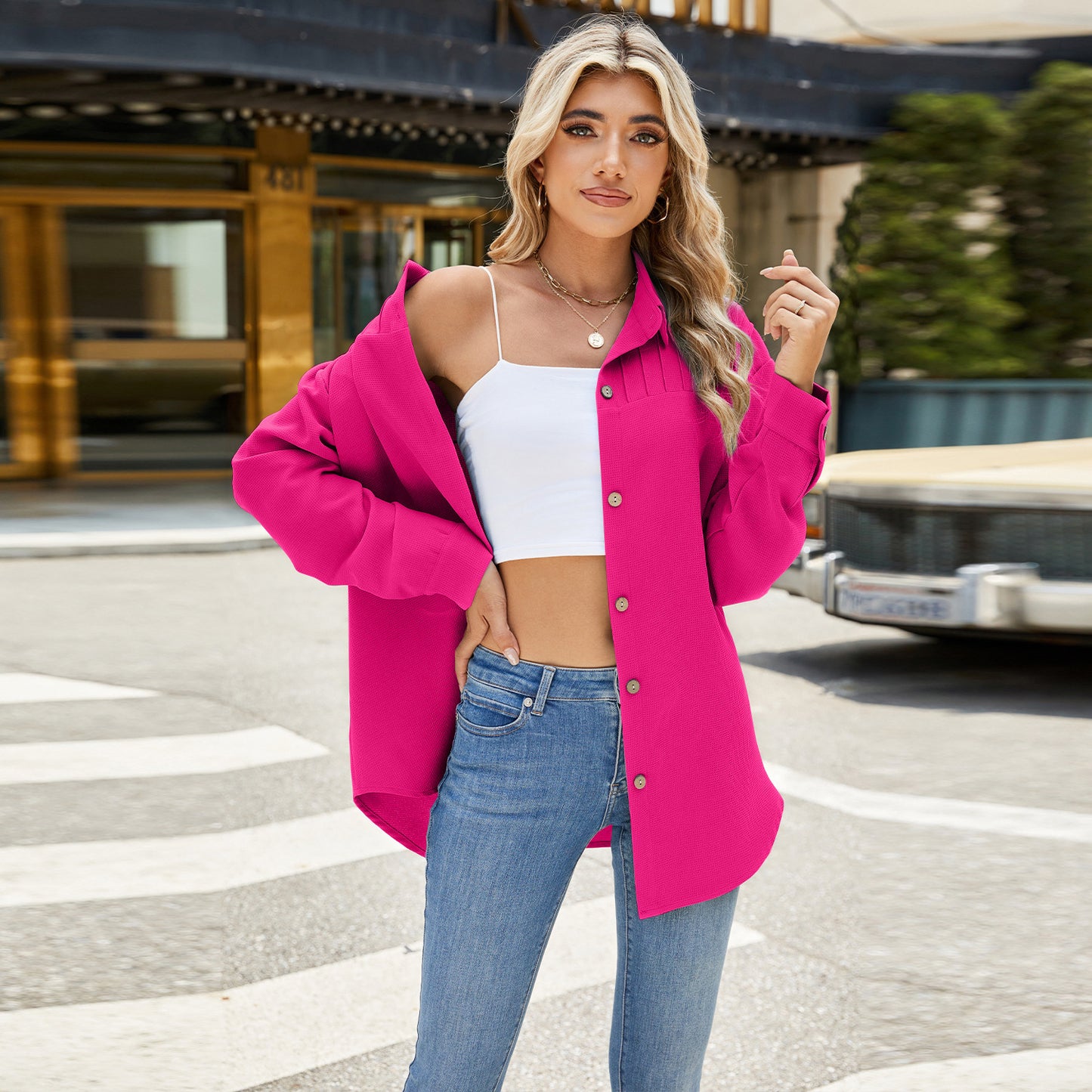 Maison Vivant Lapel Single-breasted Long Sleeve Top