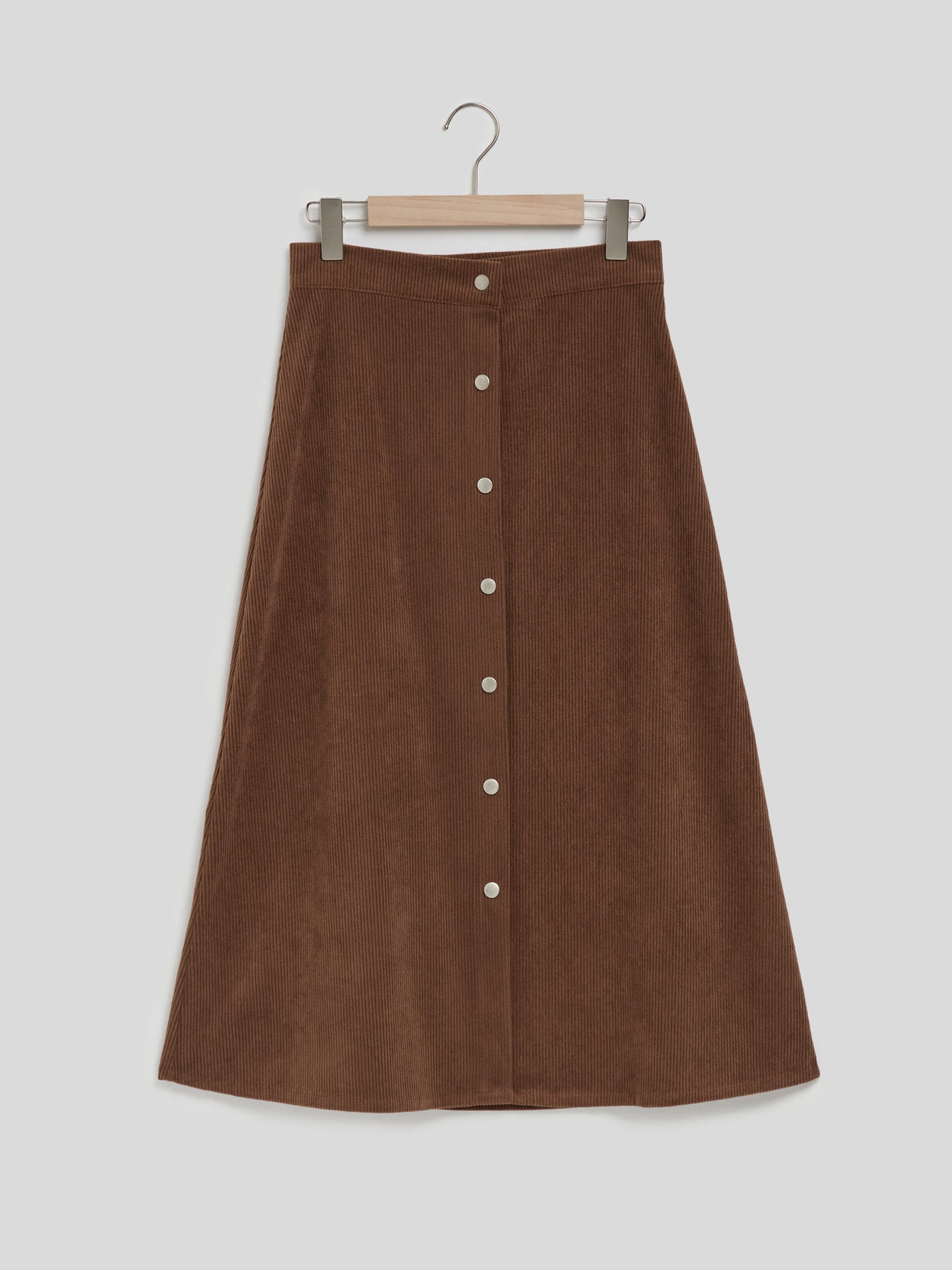 Emery Corduroy Long Button Skirt