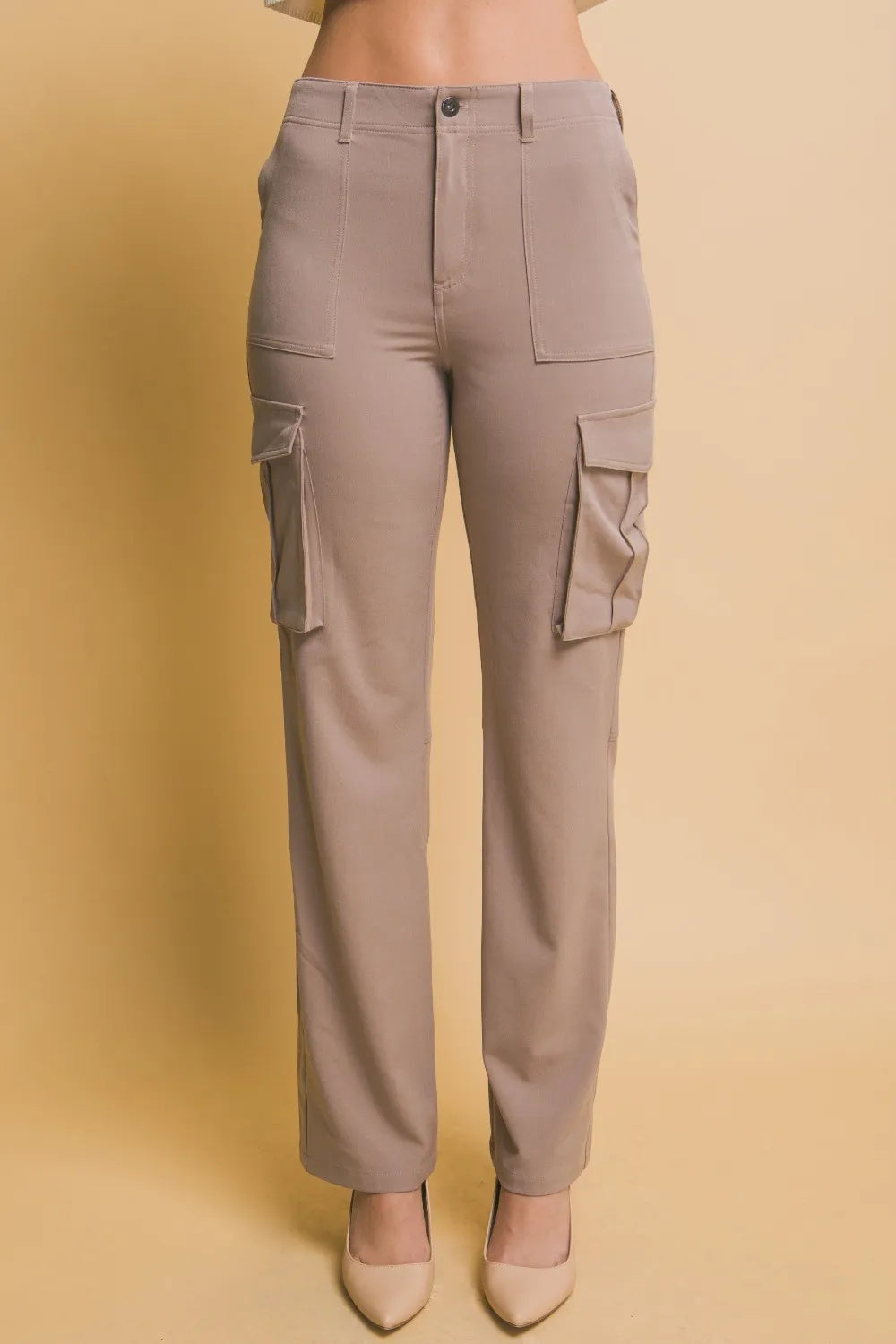 Maison Vivant High Rise Cargo Pants With Pockets