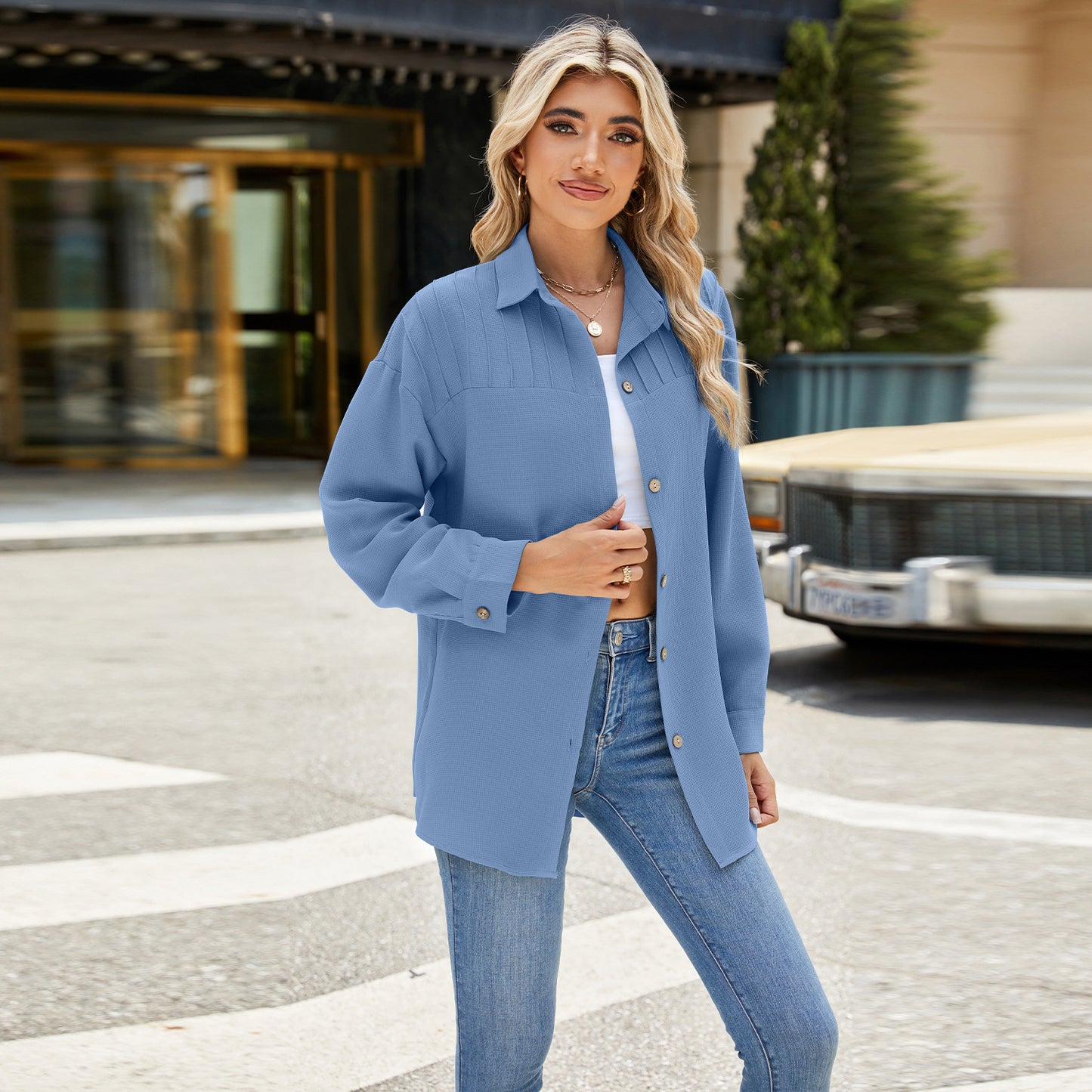 Maison Vivant Lapel Single-breasted Long Sleeve Top