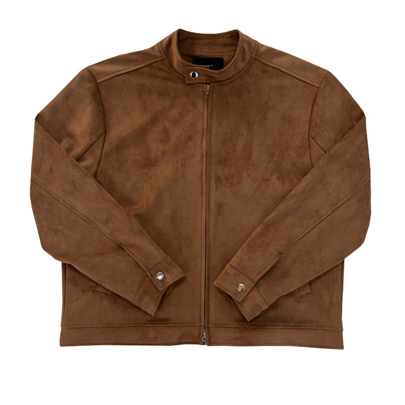 Maison Vivant Brown Maillard Stand-up Collar Jacket