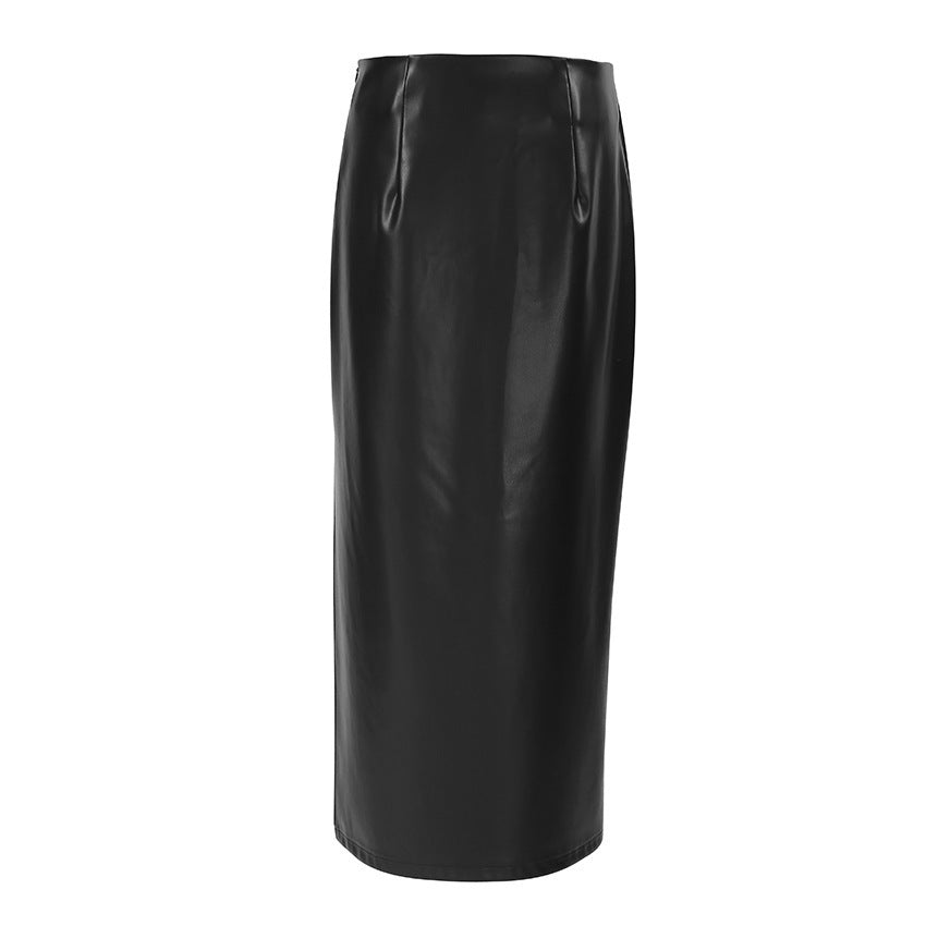 Vivian French Sheath Leather Skirt