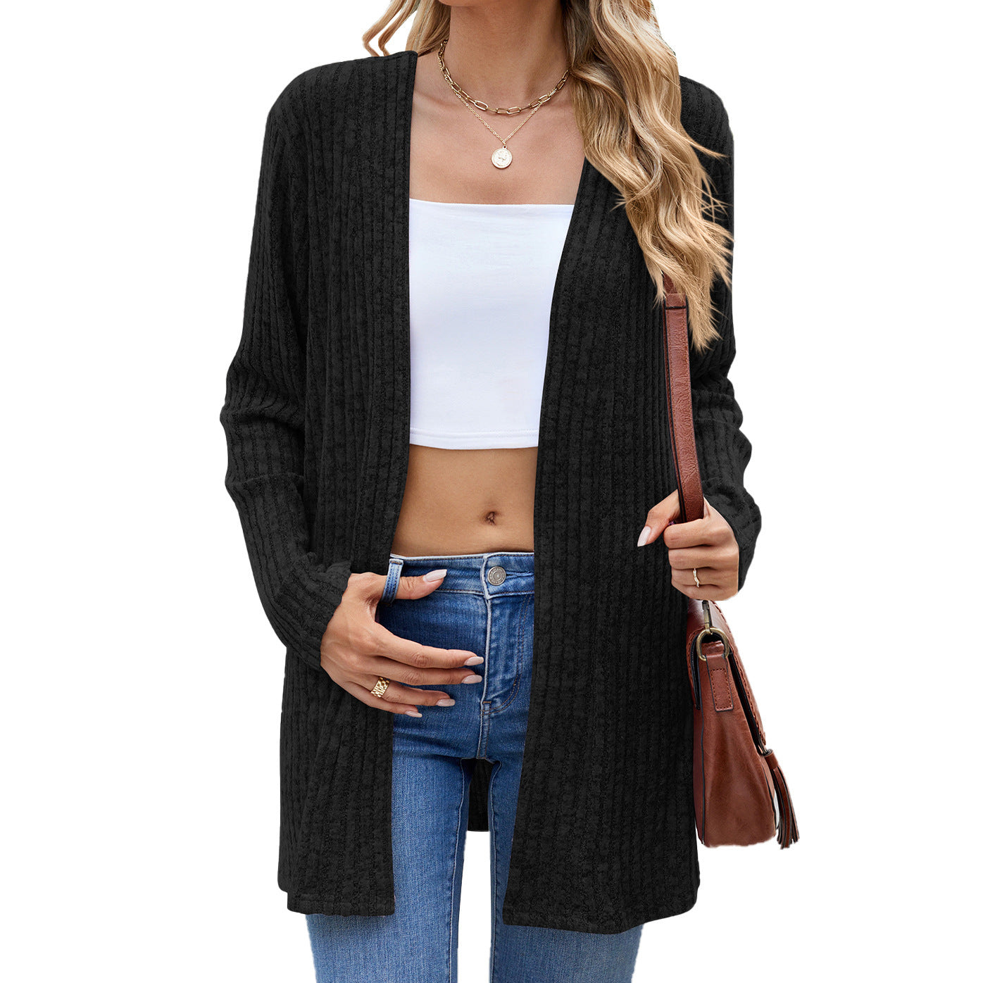 Long Sleeve Loose Sunken Cardigan (9 color options)