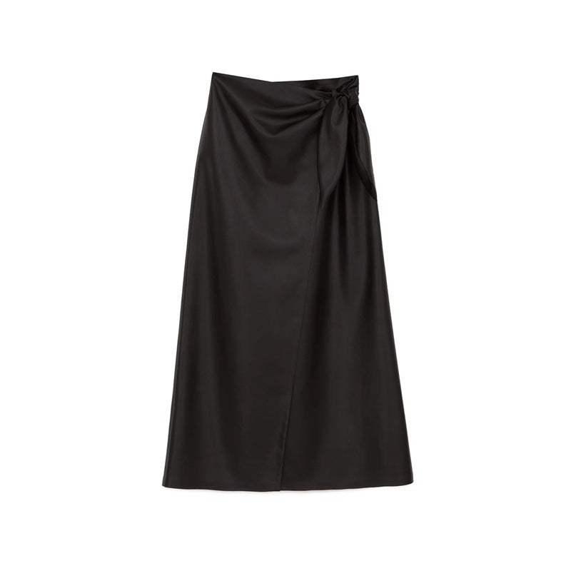 Nina leather A-line skirt