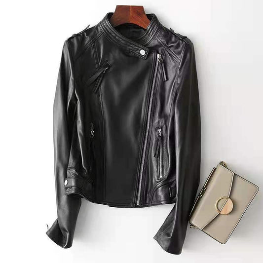 Maison Vivant Genuine Sheepskin Leather Motorcycle Jacket