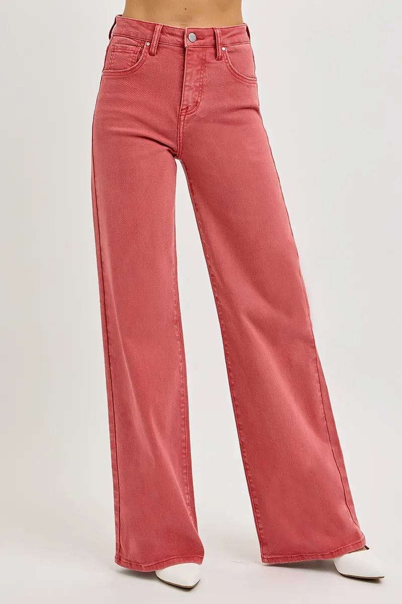 Maison Vivant High Rise Tummy Control Wide Leg Jeans