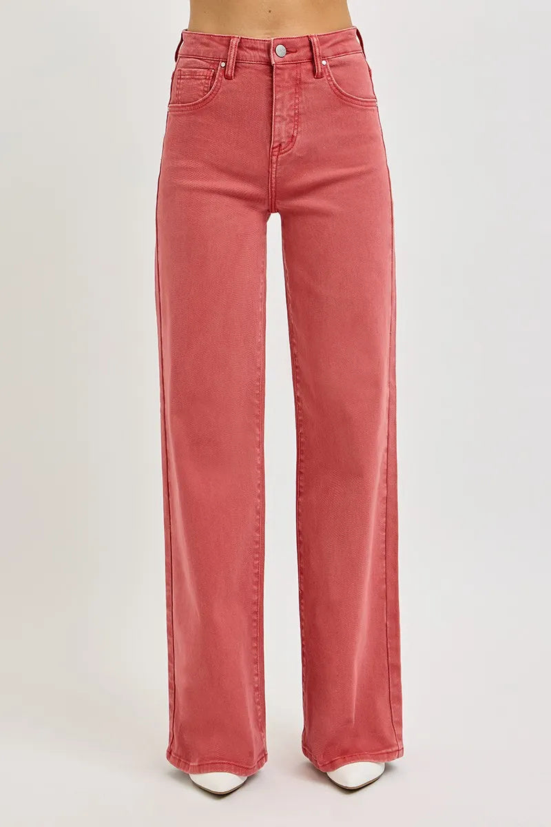 Maison Vivant High Rise Tummy Control Wide Leg Jeans